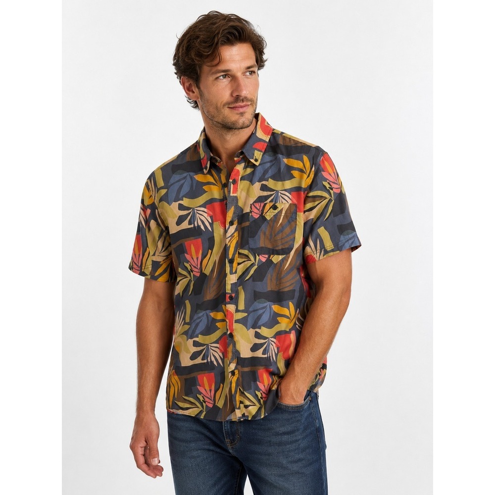 Howler Bros Shirt Mens S Mansfield Short Sleeve Abstract Savannah Tropical